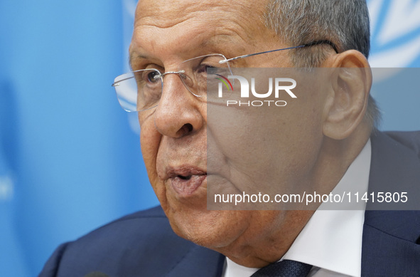  Sergey Lavrov, Minister for Foreign Affairs of the Russian Federation briefs members of the press the war in Ukraine, journalists held in R...