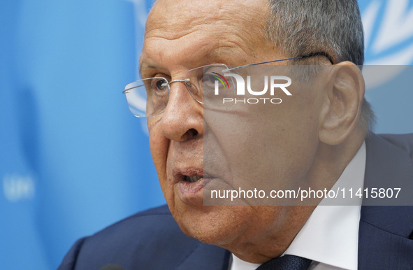  Sergey Lavrov, Minister for Foreign Affairs of the Russian Federation briefs members of the press the war in Ukraine, journalists held in R...