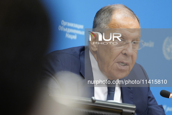  Sergey Lavrov, Minister for Foreign Affairs of the Russian Federation briefs members of the press the war in Ukraine, journalists held in R...