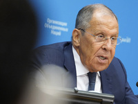  Sergey Lavrov, Minister for Foreign Affairs of the Russian Federation briefs members of the press the war in Ukraine, journalists held in R...