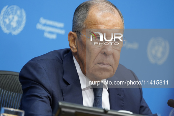  Sergey Lavrov, Minister for Foreign Affairs of the Russian Federation briefs members of the press the war in Ukraine, journalists held in R...