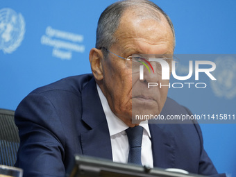  Sergey Lavrov, Minister for Foreign Affairs of the Russian Federation briefs members of the press the war in Ukraine, journalists held in R...