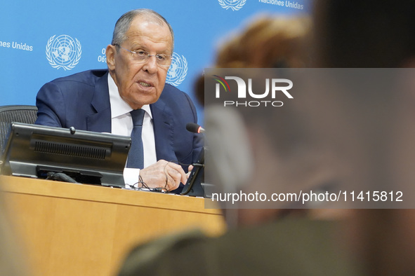  Sergey Lavrov, Minister for Foreign Affairs of the Russian Federation briefs members of the press the war in Ukraine, journalists held in R...