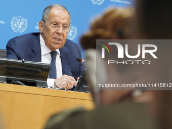  Sergey Lavrov, Minister for Foreign Affairs of the Russian Federation briefs members of the press the war in Ukraine, journalists held in R...