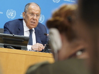  Sergey Lavrov, Minister for Foreign Affairs of the Russian Federation briefs members of the press the war in Ukraine, journalists held in R...