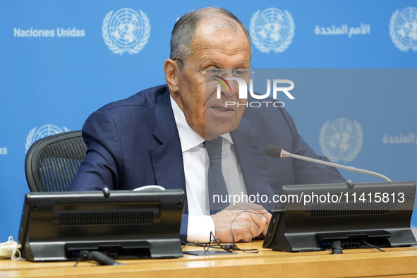  Sergey Lavrov, Minister for Foreign Affairs of the Russian Federation briefs members of the press the war in Ukraine, journalists held in R...