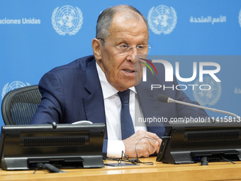  Sergey Lavrov, Minister for Foreign Affairs of the Russian Federation briefs members of the press the war in Ukraine, journalists held in R...