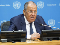  Sergey Lavrov, Minister for Foreign Affairs of the Russian Federation briefs members of the press the war in Ukraine, journalists held in R...