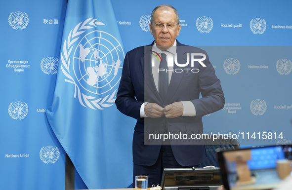  Sergey Lavrov, Minister for Foreign Affairs of the Russian Federation briefs members of the press the war in Ukraine, journalists held in R...