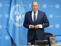  Sergey Lavrov, Minister for Foreign Affairs of the Russian Federation briefs members of the press the war in Ukraine, journalists held in R...