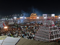 Indian Muslims are carrying 'Tazias' as they are taking part in a Muharram procession in Jaipur, Rajasthan, India, on July 17, 2024. During...