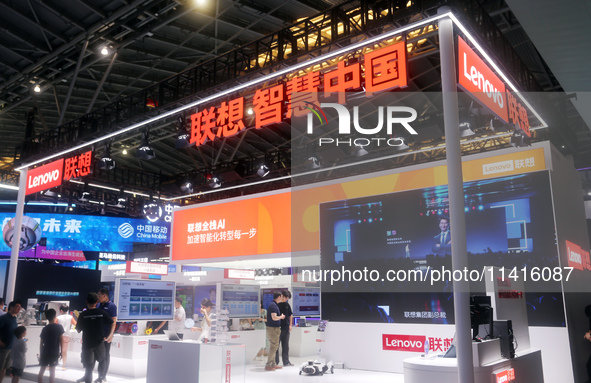 Lenovo Group is exhibiting at the 2024 World Artificial Intelligence Conference (WAIC) in Shanghai, China, on July 5, 2024. 