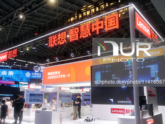 Lenovo Group is exhibiting at the 2024 World Artificial Intelligence Conference (WAIC) in Shanghai, China, on July 5, 2024. (