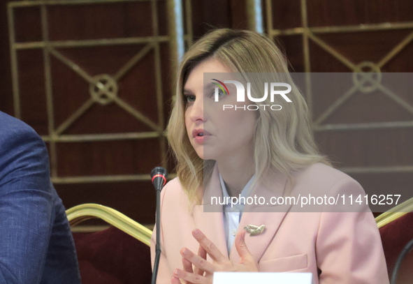 First Lady Olena Zelenska is attending the meeting of the Council for Human Rights, Gender Equality, and Diversity at the Ministry of Foreig...