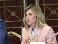 First Lady Olena Zelenska is attending the meeting of the Council for Human Rights, Gender Equality, and Diversity at the Ministry of Foreig...