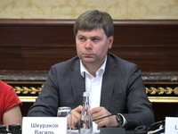 Vasyl Shkurakov, Acting Minister of Communities, Territories, and Infrastructure Development of Ukraine, is attending the meeting of the Cou...