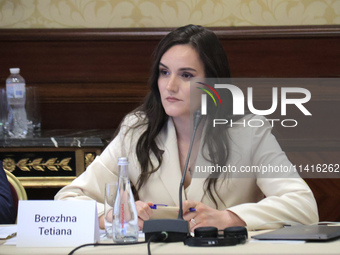 Tetiana Berezhna, Deputy Minister of Economy of Ukraine, is attending the meeting of the Council for Human Rights, Gender Equality, and Dive...