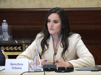 Tetiana Berezhna, Deputy Minister of Economy of Ukraine, is attending the meeting of the Council for Human Rights, Gender Equality, and Dive...