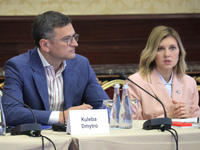 Minister of Foreign Affairs of Ukraine Dmytro Kuleba and First Lady Olena Zelenska are attending the meeting of the Council for Human Rights...