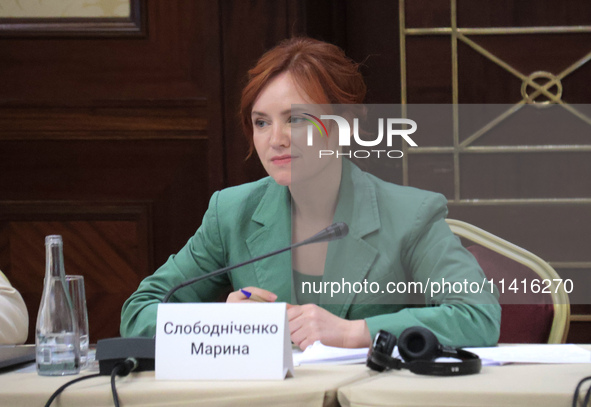 Maryna Slobodnichenko, Deputy Minister of Health of Ukraine for European Integration, is attending the meeting of the Council for Human Righ...