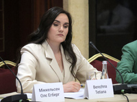 Tetiana Berezhna, Deputy Minister of Economy of Ukraine, is attending the meeting of the Council for Human Rights, Gender Equality, and Dive...