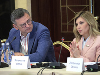 Minister of Foreign Affairs of Ukraine Dmytro Kuleba and First Lady Olena Zelenska are attending the meeting of the Council for Human Rights...