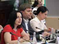 Minister of Social Policy Oksana Zholnovych, Acting Minister of Communities, Territories and Infrastructure Development of Ukraine Vasyl Shk...