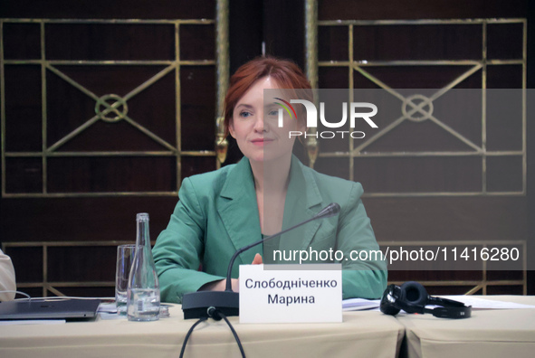 Maryna Slobodnichenko, Deputy Minister of Health of Ukraine for European Integration, is attending the meeting of the Council for Human Righ...