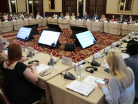 Participants of the meeting of the Council for Human Rights, Gender Equality, and Diversity at the Ministry of Foreign Affairs of Ukraine ar...