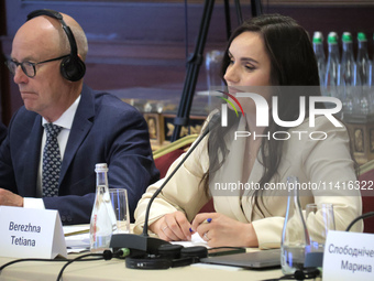 Tetiana Berezhna, Deputy Minister of Economy of Ukraine, is attending the meeting of the Council for Human Rights, Gender Equality, and Dive...