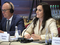 Tetiana Berezhna, Deputy Minister of Economy of Ukraine, is attending the meeting of the Council for Human Rights, Gender Equality, and Dive...