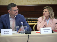 Minister of Foreign Affairs of Ukraine Dmytro Kuleba and First Lady Olena Zelenska are attending the meeting of the Council for Human Rights...