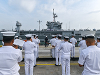 The command ship of the United States Seventh Fleet, USS Blue Ridge, is docking at Port Klang Cruise Terminal for a routine visit on July 17...