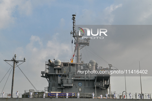 The command ship of the United States Seventh Fleet, USS Blue Ridge, is docking at Port Klang Cruise Terminal for a routine visit on July 17...