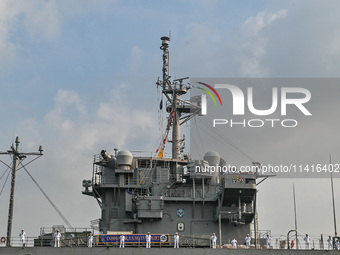 The command ship of the United States Seventh Fleet, USS Blue Ridge, is docking at Port Klang Cruise Terminal for a routine visit on July 17...