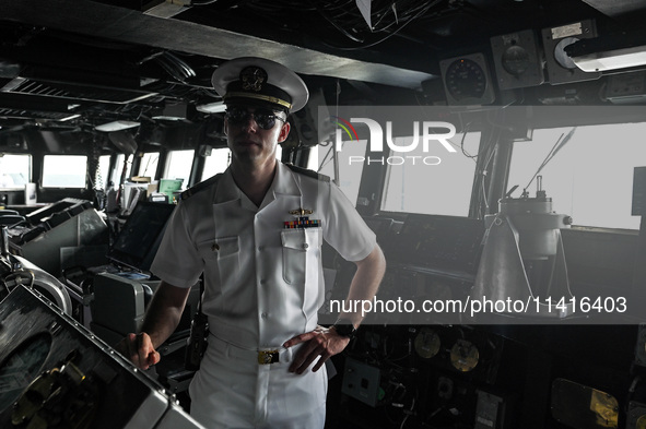 The command ship of the United States Seventh Fleet, USS Blue Ridge, is docking at Port Klang Cruise Terminal for a routine visit on July 17...