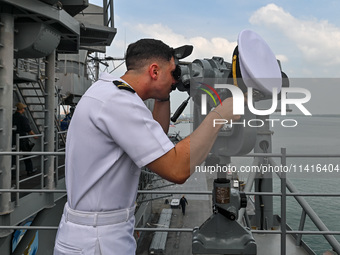 The command ship of the United States Seventh Fleet, USS Blue Ridge, is docking at Port Klang Cruise Terminal for a routine visit on July 17...