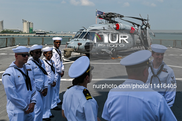 The command ship of the United States Seventh Fleet, USS Blue Ridge, is docking at Port Klang Cruise Terminal for a routine visit on July 17...