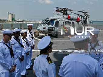 The command ship of the United States Seventh Fleet, USS Blue Ridge, is docking at Port Klang Cruise Terminal for a routine visit on July 17...