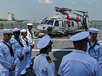 The command ship of the United States Seventh Fleet, USS Blue Ridge, is docking at Port Klang Cruise Terminal for a routine visit on July 17...