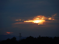 Black clouds are covering the sky at sunrise in Yichang, China, on July 18, 2024. (