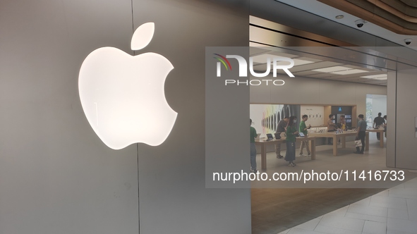 Customers are shopping for the iPhone 15 at the flagship store of Apple Smart Products on Nanjing Road Pedestrian Street in Shanghai, China,...