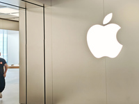 Customers are shopping for the iPhone 15 at the flagship store of Apple Smart Products on Nanjing Road Pedestrian Street in Shanghai, China,...