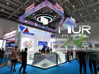 A photo is showing the scene of the 26th China Qingdao International Industrial Automation Technology and Equipment Exhibition in Qingdao, C...