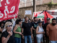 A moment of the demonstration outside the RAI headquarters in Naples, Italy, on July 18, 2024, is happening in response to the complaints ab...