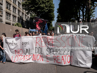 A moment of the demonstration outside the RAI headquarters in Naples, Italy, on July 18, 2024, is happening in response to the complaints ab...