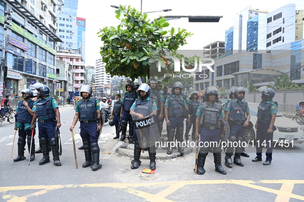 Students are clashing with the police during an ongoing anti-quota protest in Dhaka, Bangladesh, on July 18, 2024. 