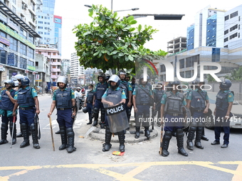 Students are clashing with the police during an ongoing anti-quota protest in Dhaka, Bangladesh, on July 18, 2024. (