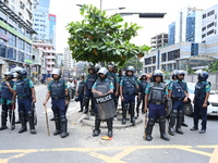 Students are clashing with the police during an ongoing anti-quota protest in Dhaka, Bangladesh, on July 18, 2024. (