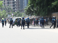 Students are clashing with the police during an ongoing anti-quota protest in Dhaka, Bangladesh, on July 18, 2024. (